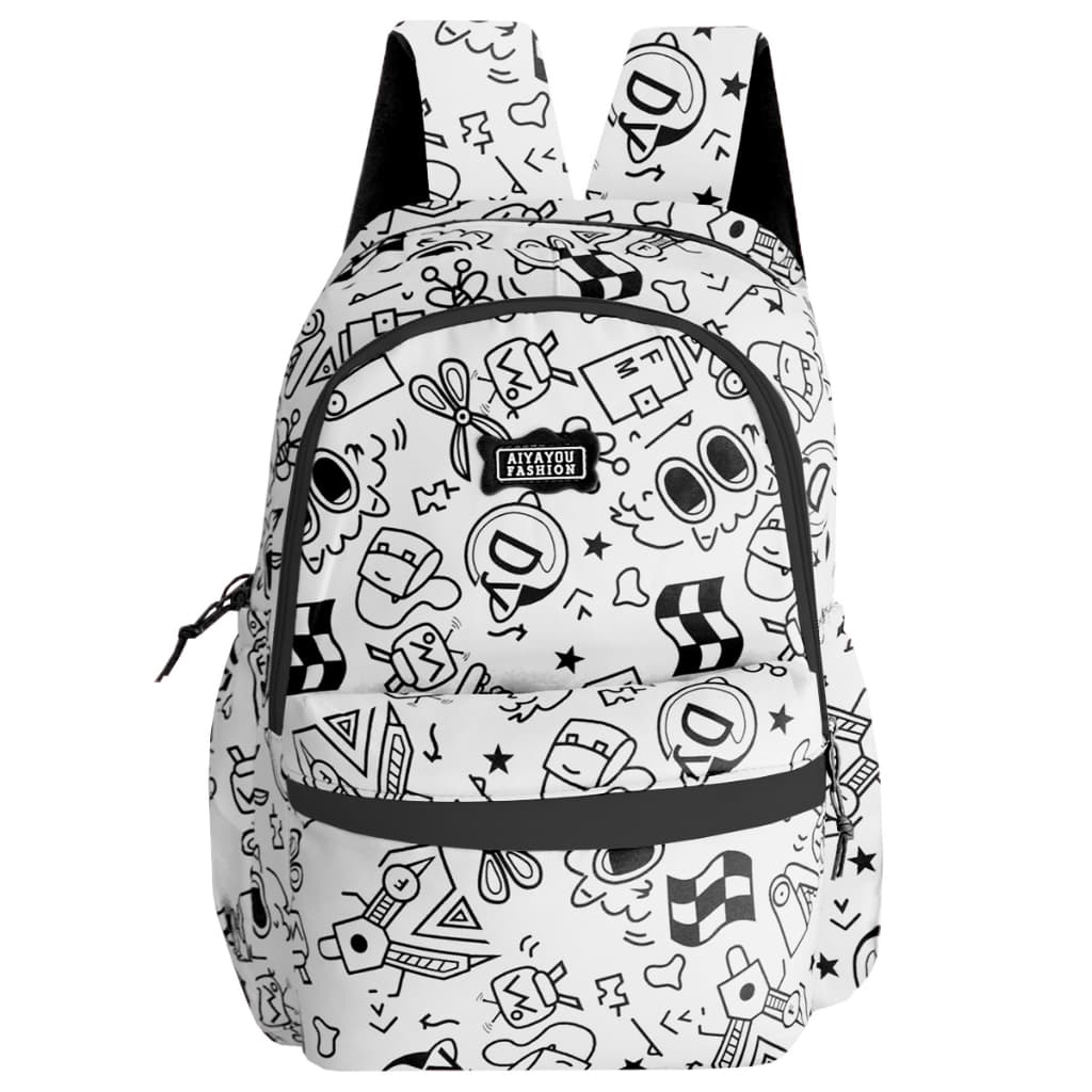Mochila De Notebook Com Alças Feminina Cartoon & Doodle Art Juvenil Faculdade Adolescente