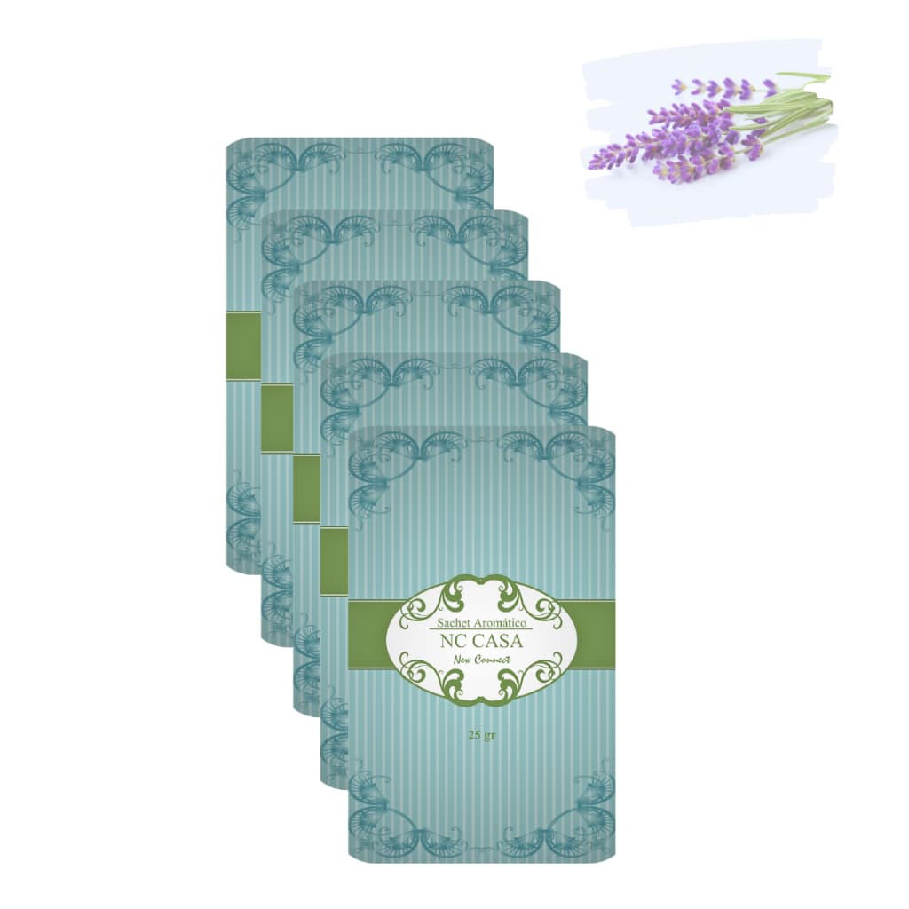 Kit 5 Saches Perfumados Aromáticos Armário Gaveta Guarda Roupas Closet Automóvel Escritório Casa 25g