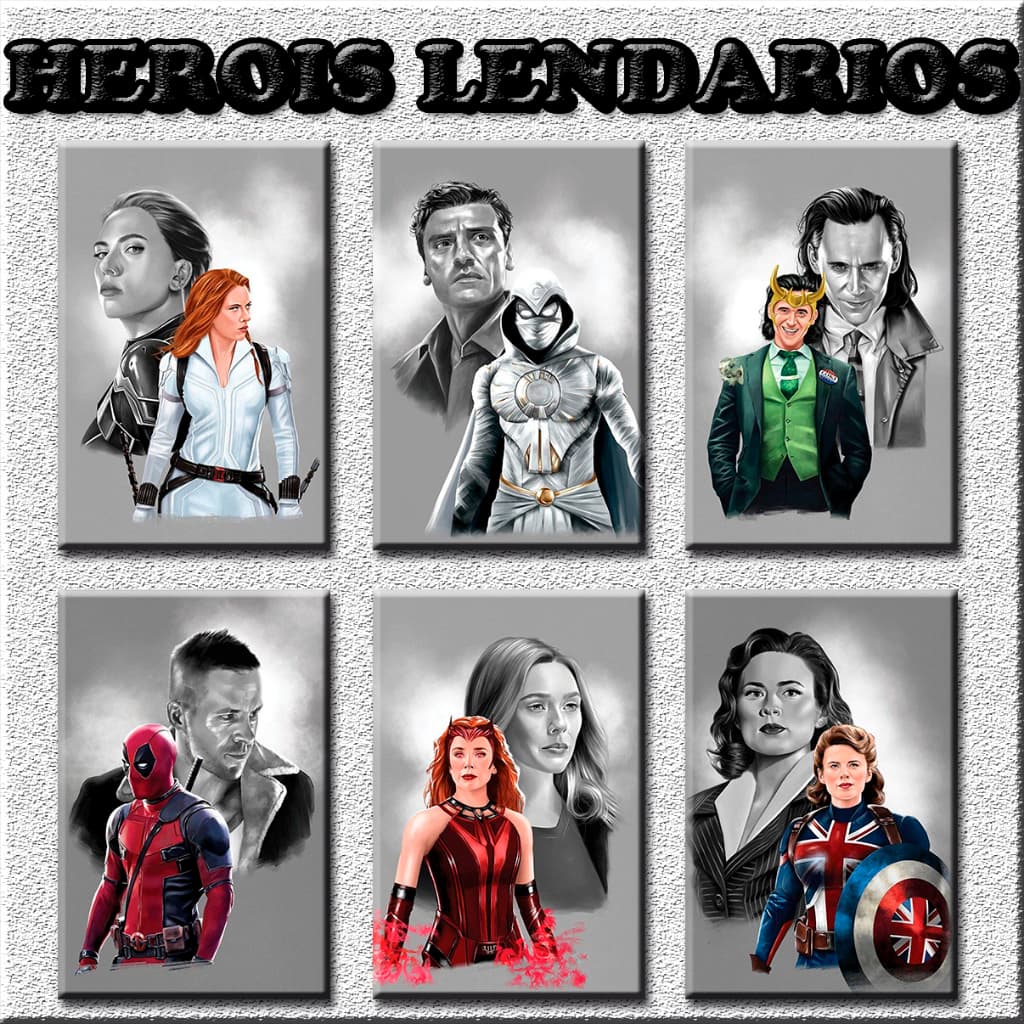 Placas Decorativas MDF - quadros parede - decoração barata casa quarto - Heróis Lendários -Vingadores- Marvel DC 13x20cm