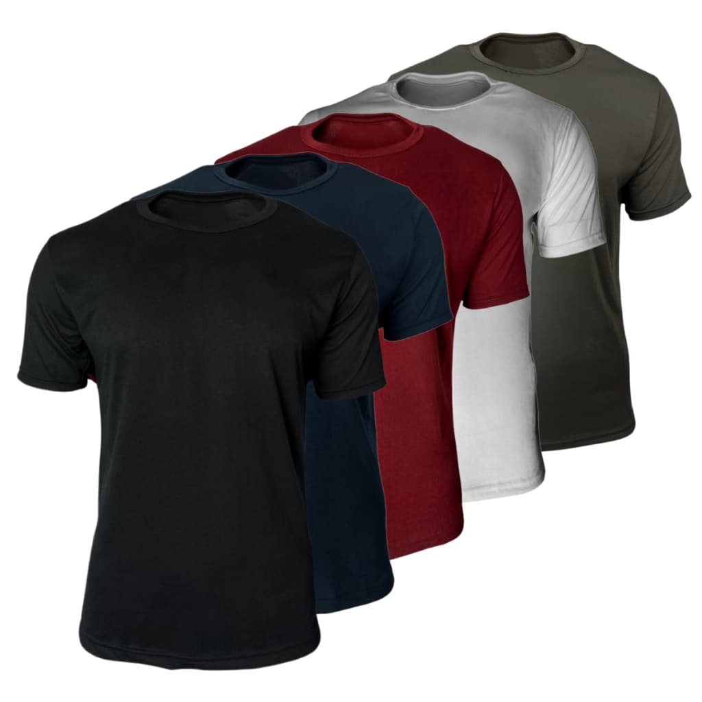 Kit 5 Camiseta Masculina Lisa 30.1 Academia Treino Promoção Sortida OTALU FIT