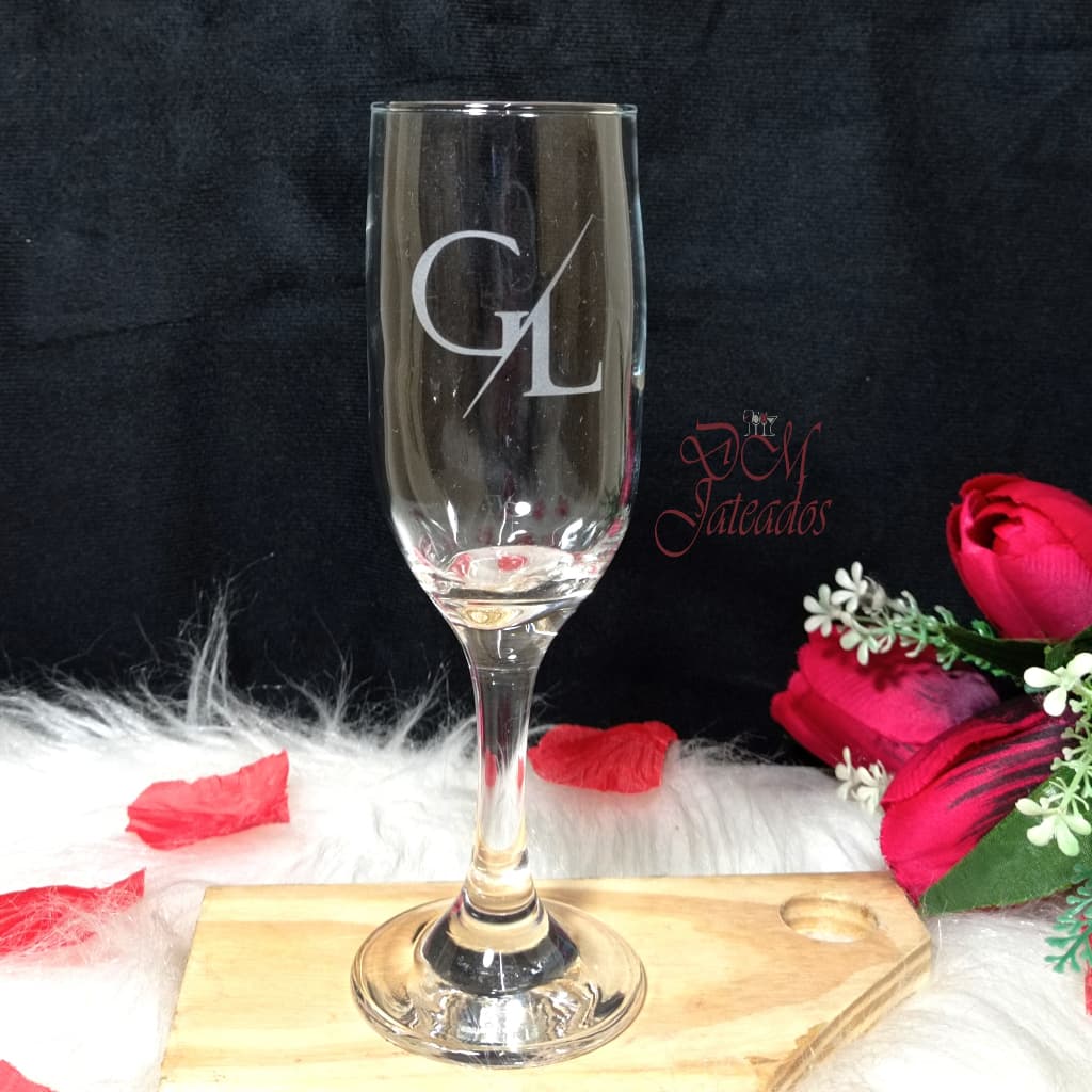 Taça champanhe Personalizada Vidro jateado / Logo personalizado / Dm Jateados