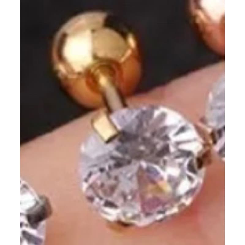 Piercing de Rosca Diamont banho de Ouro 18k zircônio de Cristal no banho Diamante antialérgico