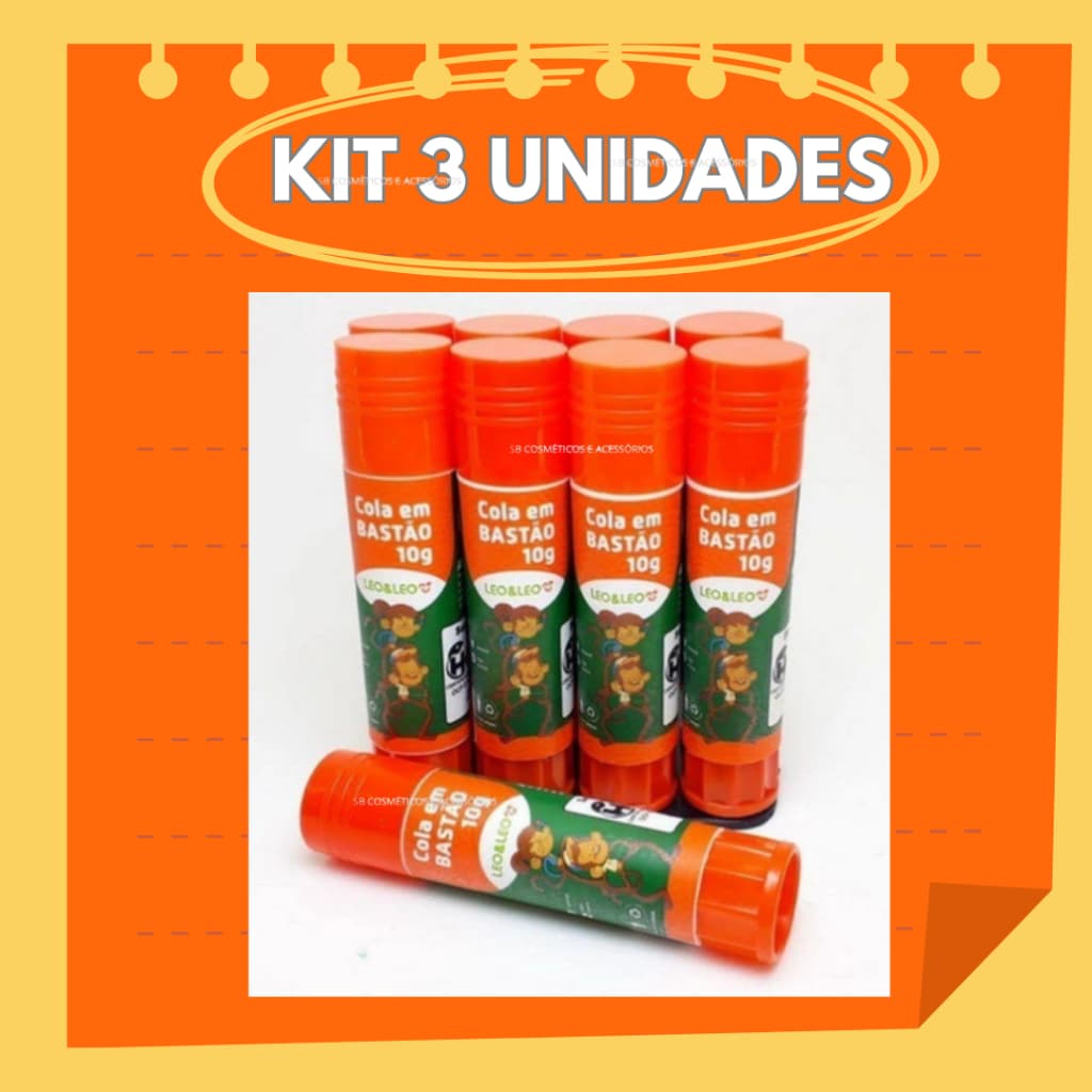 KIT 3 Cola Bastão 10GR/21GR /40GR Leo Leo