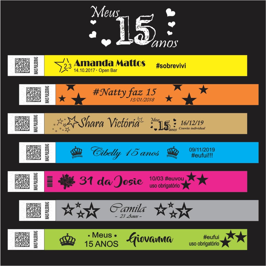 30 Unidades Pulseiras de Identificação Personalizadas