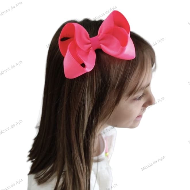 LAÇO BOUTIQUE GRANDE  no bico de pato, Acessório para cabelo infantil