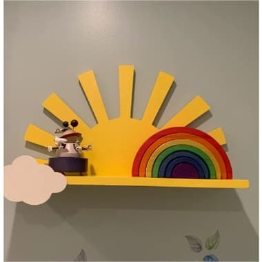 Prateleira Nicho Sol Mdf Decoração De Ambientes Infantil Quarto de Bebê