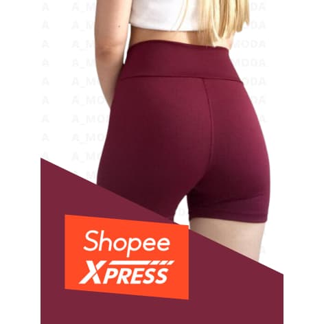 Short legging Suplex lycra Academia Fitness praia verão Feminino Curto liso preto