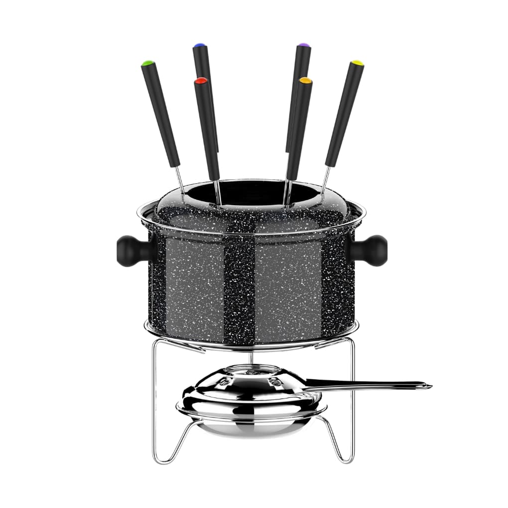 Aparelho Fondue Colorstone Pequeno Serve Jantar 6 Pessoas Euro Home 10 Peças