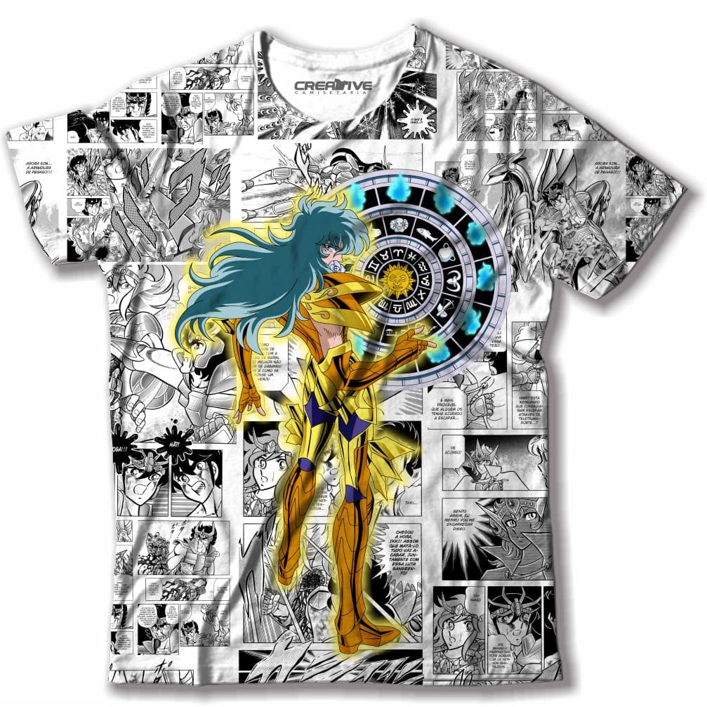 Camiseta camisa Cavaleiros dos Zodíacos Afrodite de Peixes Cavaleiro de Ouro