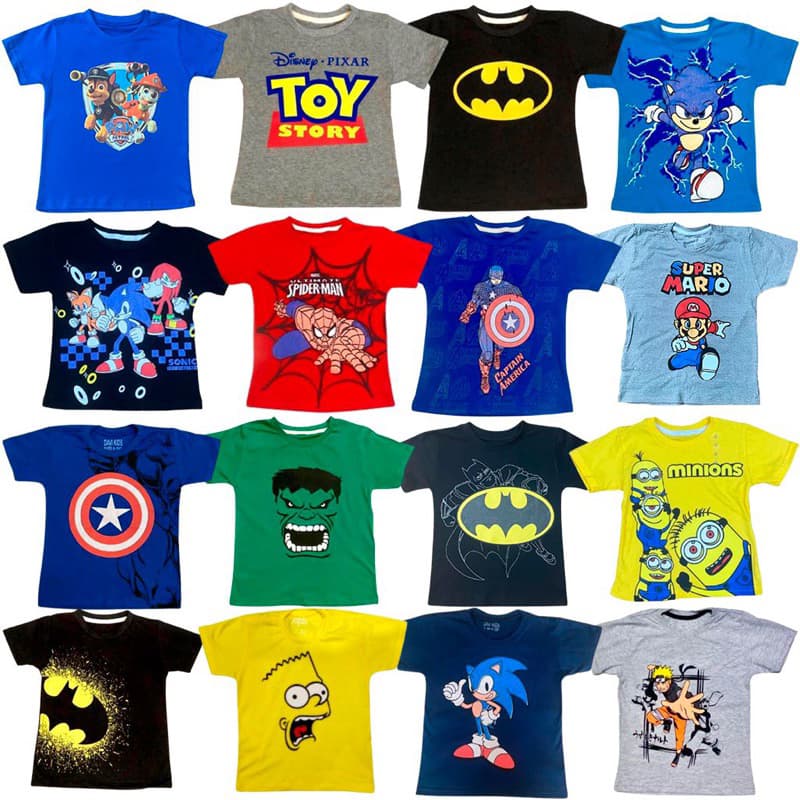 Kit 2 Camiseta Infantil Em Algodão