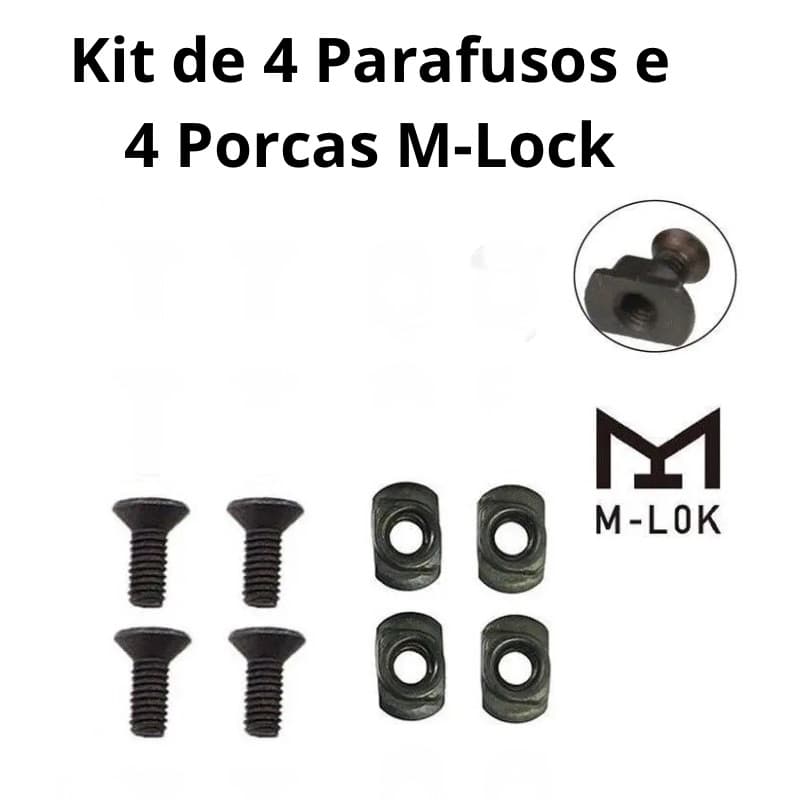 Kit com 4 Parafusos e 4 Porcas M-Lock.