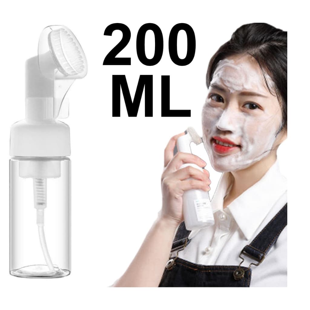 Frasco Pump Espumador Com Escova De Silicone Para Limpeza Facial Skin Care