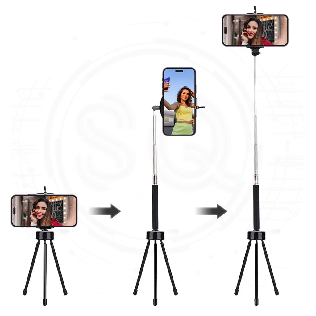 Kit Bastão Pau de Self e Mini tripe Flexivel Para Celular e Câmeras Com Controle Remoto Bluetooth.
