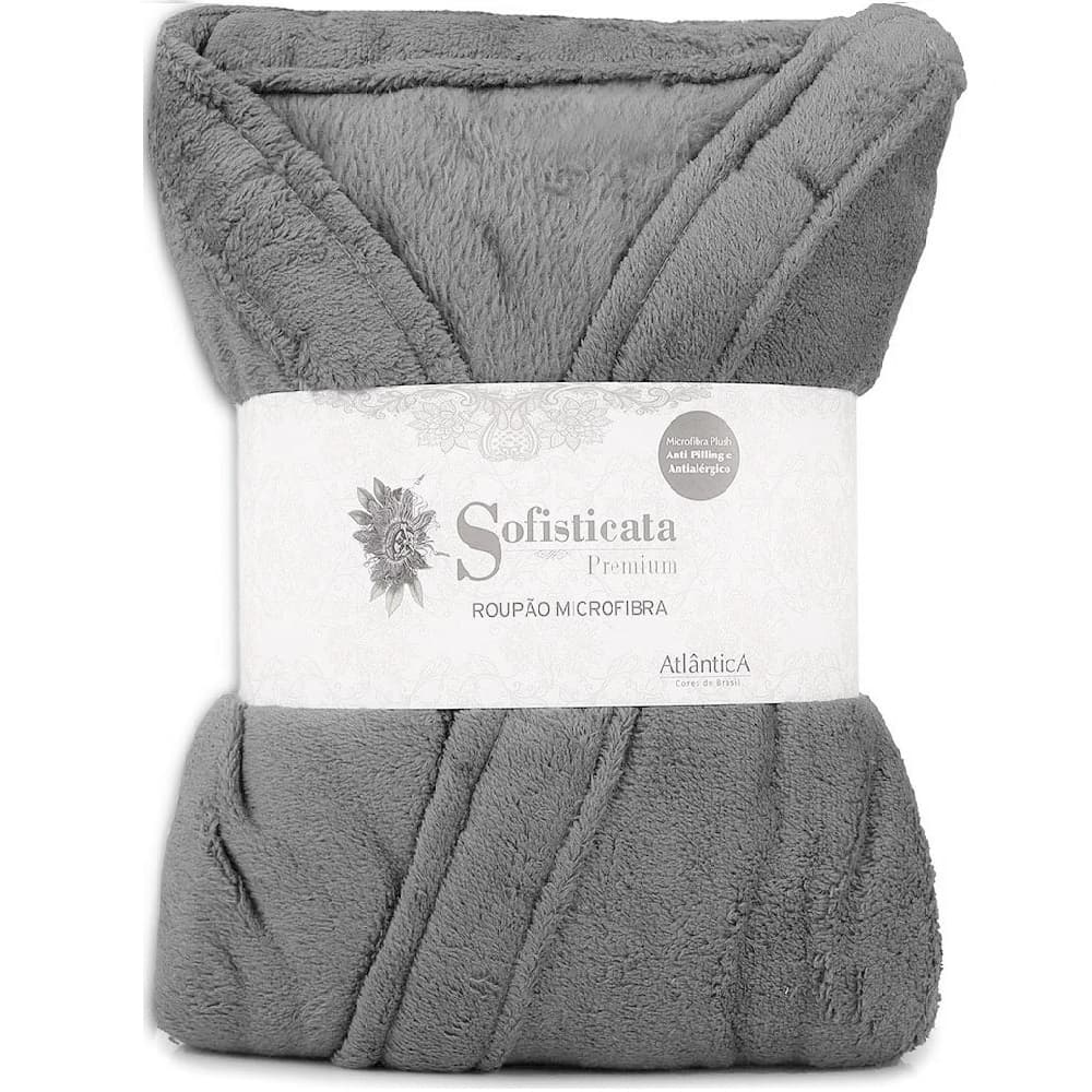 Roupão Microfibra Unissex Manga 3/4  Toque Macio 180g/m²