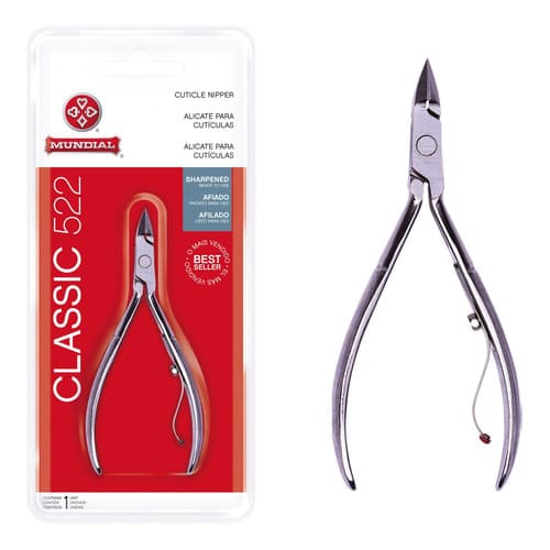 Alicate de Cutícula Mundial Profissional 522 Classic Inox Afiado de Fabrica Manicure