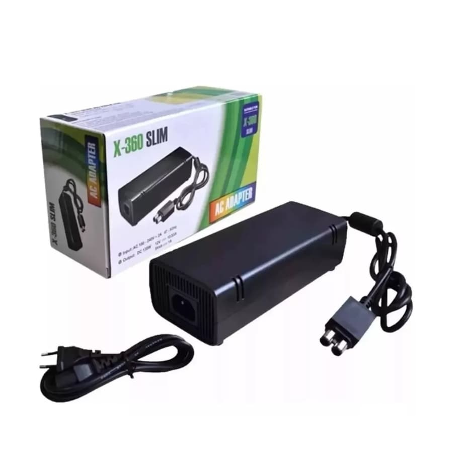 Fonte Xbox 360 Slim Video Game Bivolt 110v 220v 2 Pinos