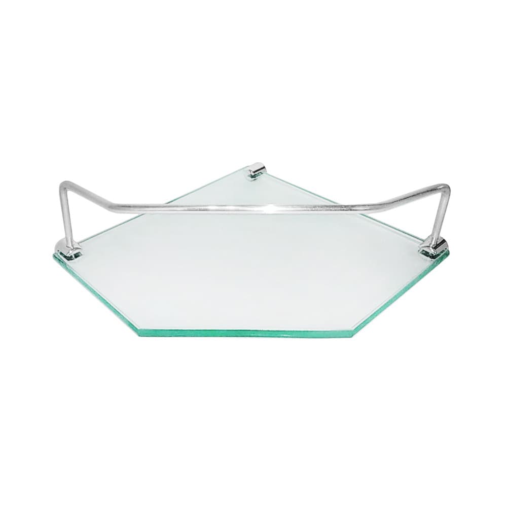 Suporte porta Shampoo de canto 21x21 sextavado com proteção incolor