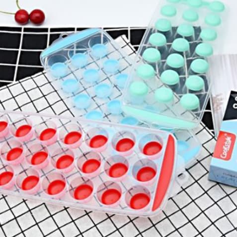 Forma De Gelo 18 Cubos Redondo Com Fundo Flexível Multiuso Universal Silicone