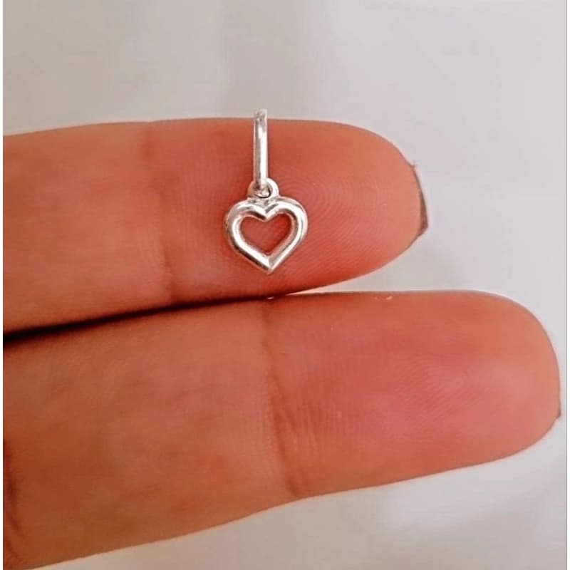 Pingente Coração Vazado Mini em Prata 990 6mm x 13mm - 01-7120AG