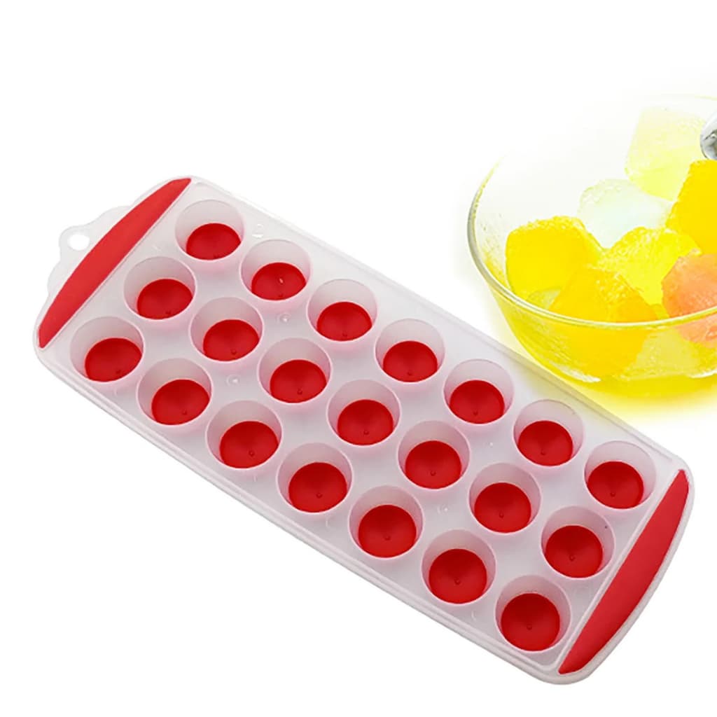1 Forma De Gelo 18 Cubos Redondo Com Fundo Flexível Multiuso Universal Silicone