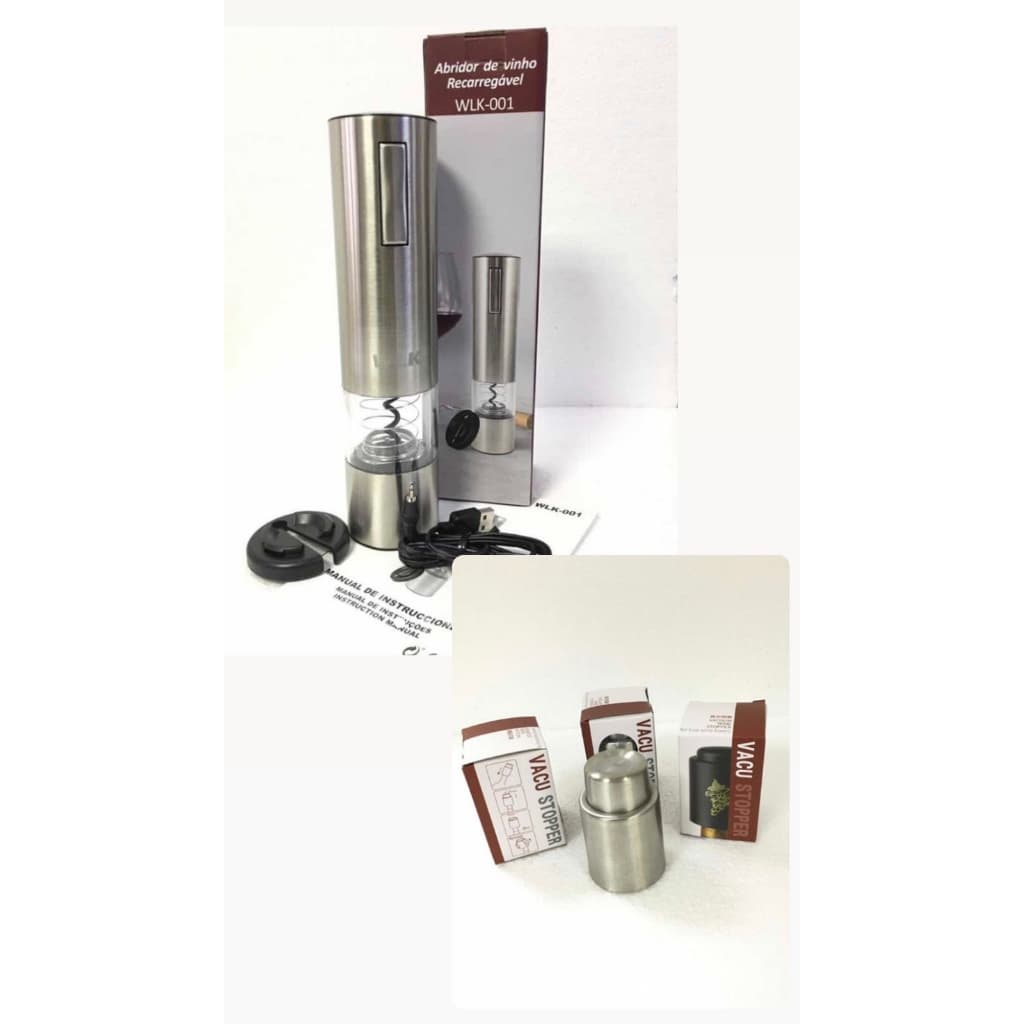 Abridor de vinho wlk001 + tampa a vacuo