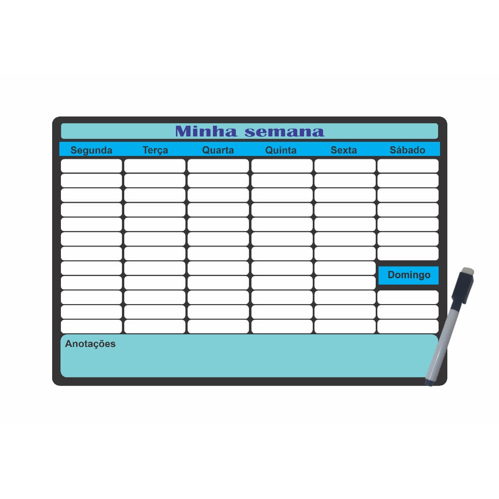 Planner Magnético Mural - Organizador Minha Semana Anotações