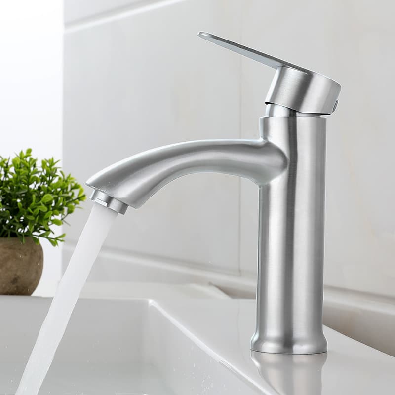 Torneira Banheiro Aço Inox Fosco Água Fria 1/4 Volta