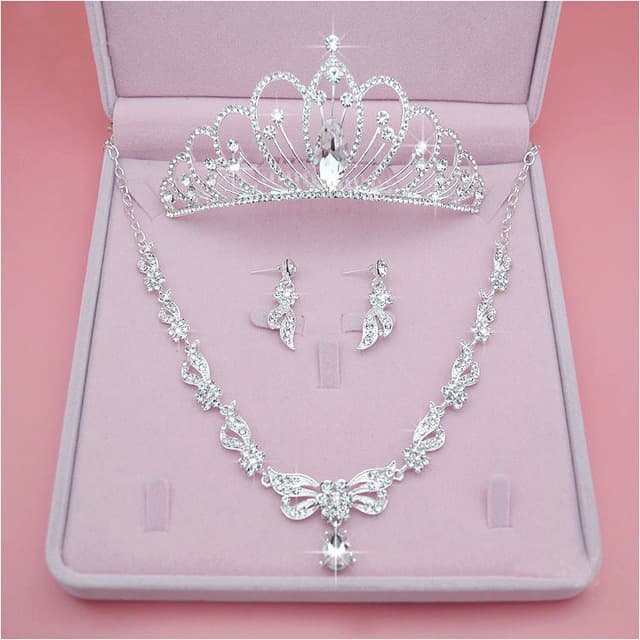 Kit Coroa Tiara Noiva Casamento Daminha Com Pente P\ Fixação