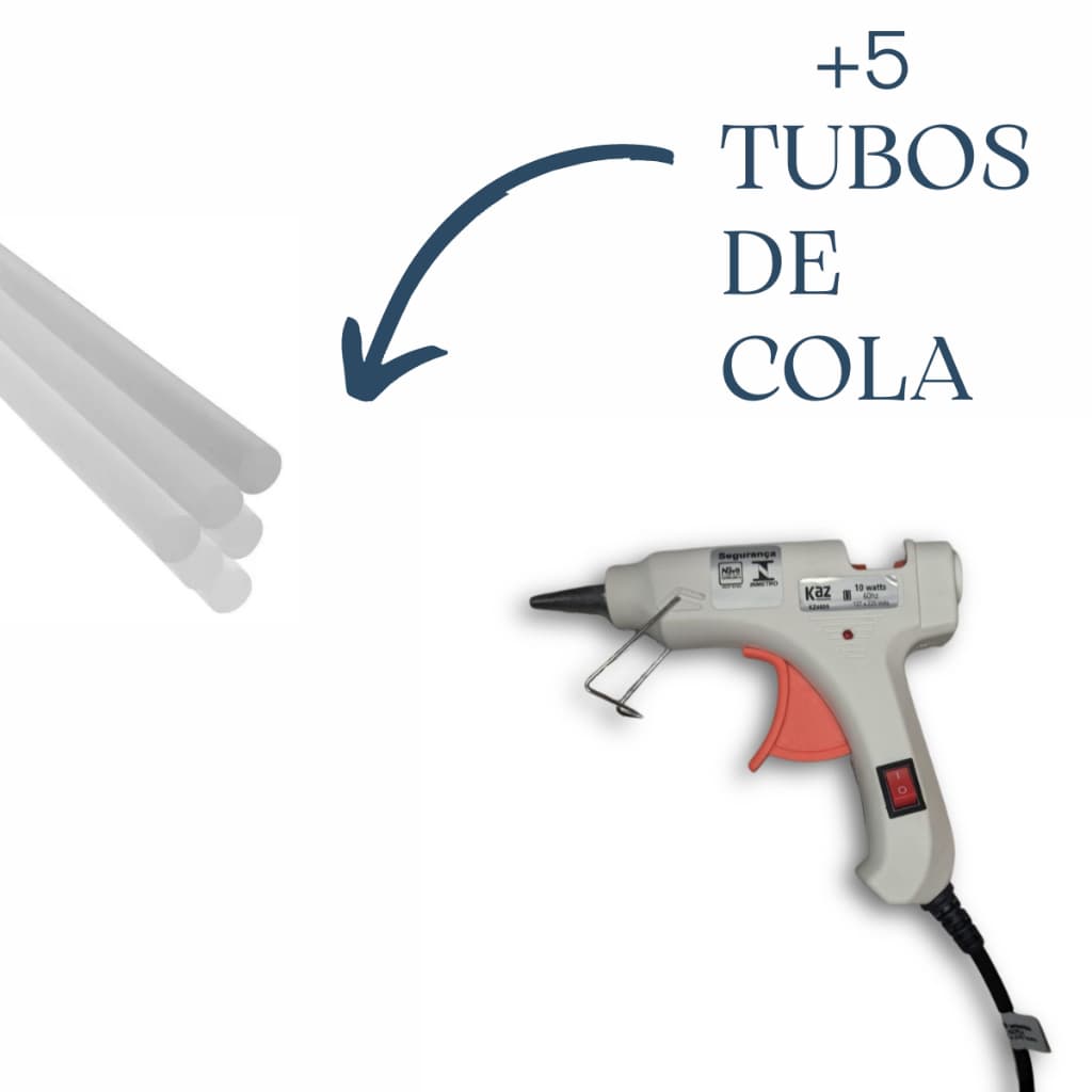 Pistola Cola Quente +5 Tubos De Cola Fina