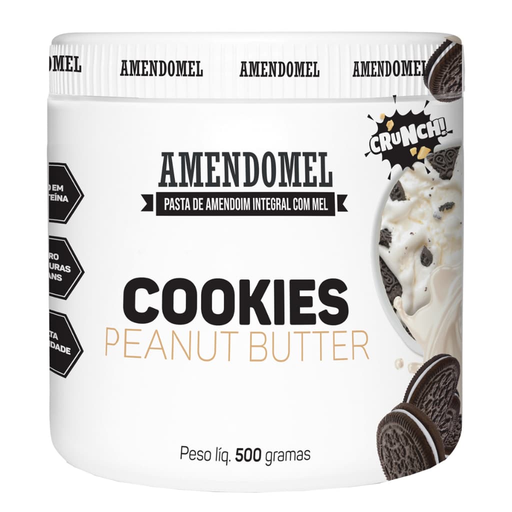 Pasta Amendomel 500g Chocolate Branco Com Cookies - Thiani