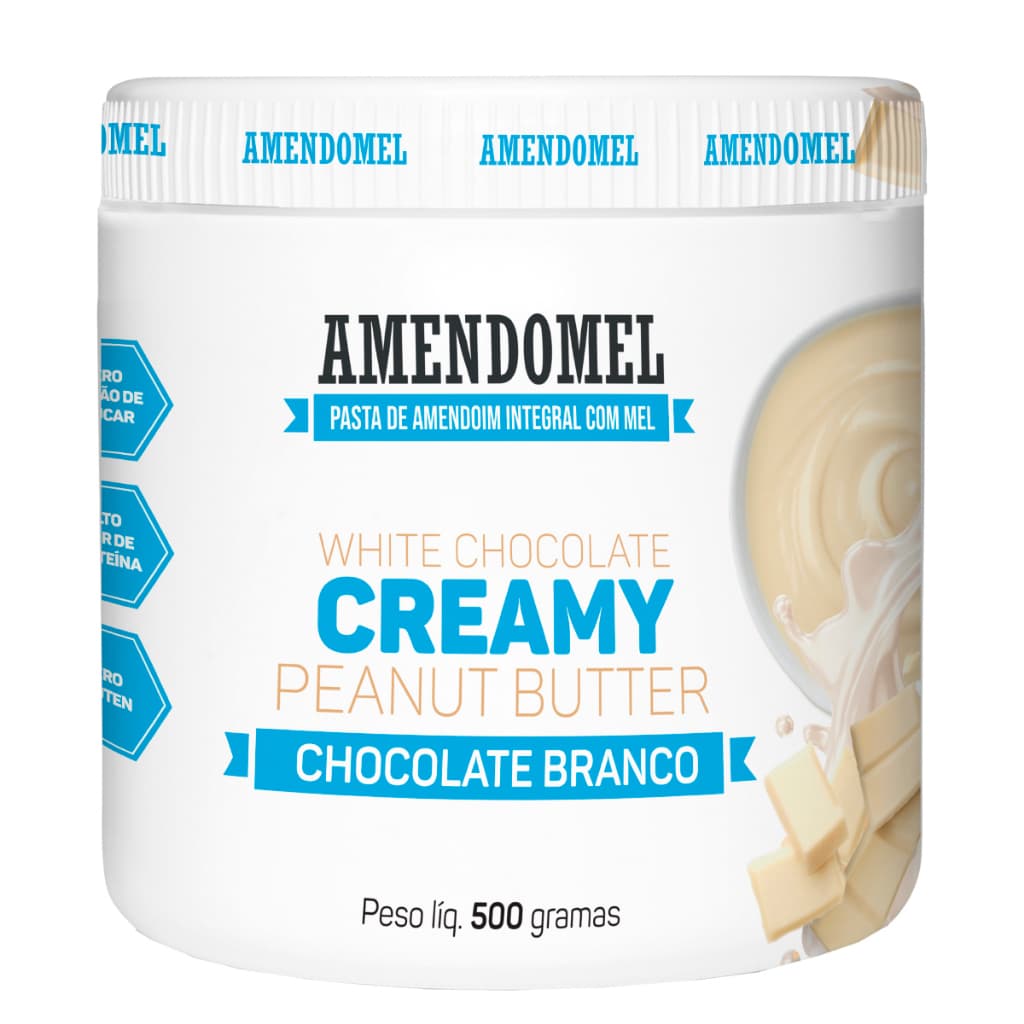 Pasta de Amendoim Amendomel (500g) Chocolate Branco