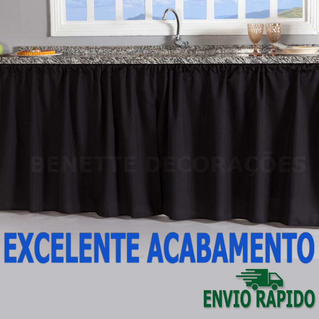 Cortina De Pia para Cozinha Tecido Oxford Decoração de Cozinha Kit cortina janela