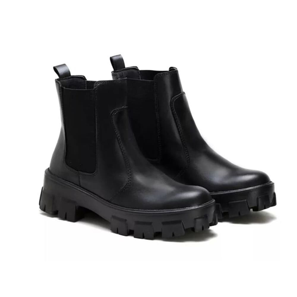 Bota Feminina Botinha Cano Curto Coturno de Couro Legitimo Super Confortável Promoção