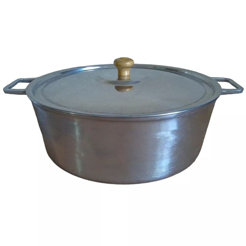 Panela Alumínio Fundido Batido Grosso 5L Polido n° 26 Cabo Alumínio