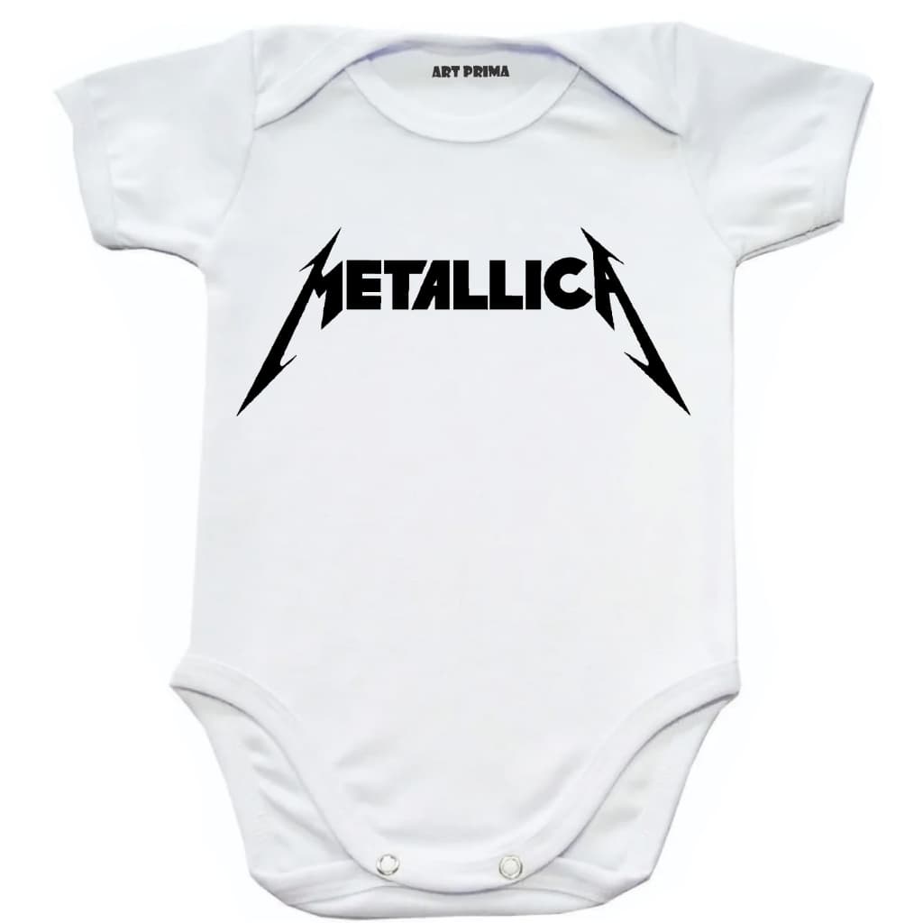 Roupinha Body de Bebê Infantil Unissex  Metallica Musica Rock Roll Banda