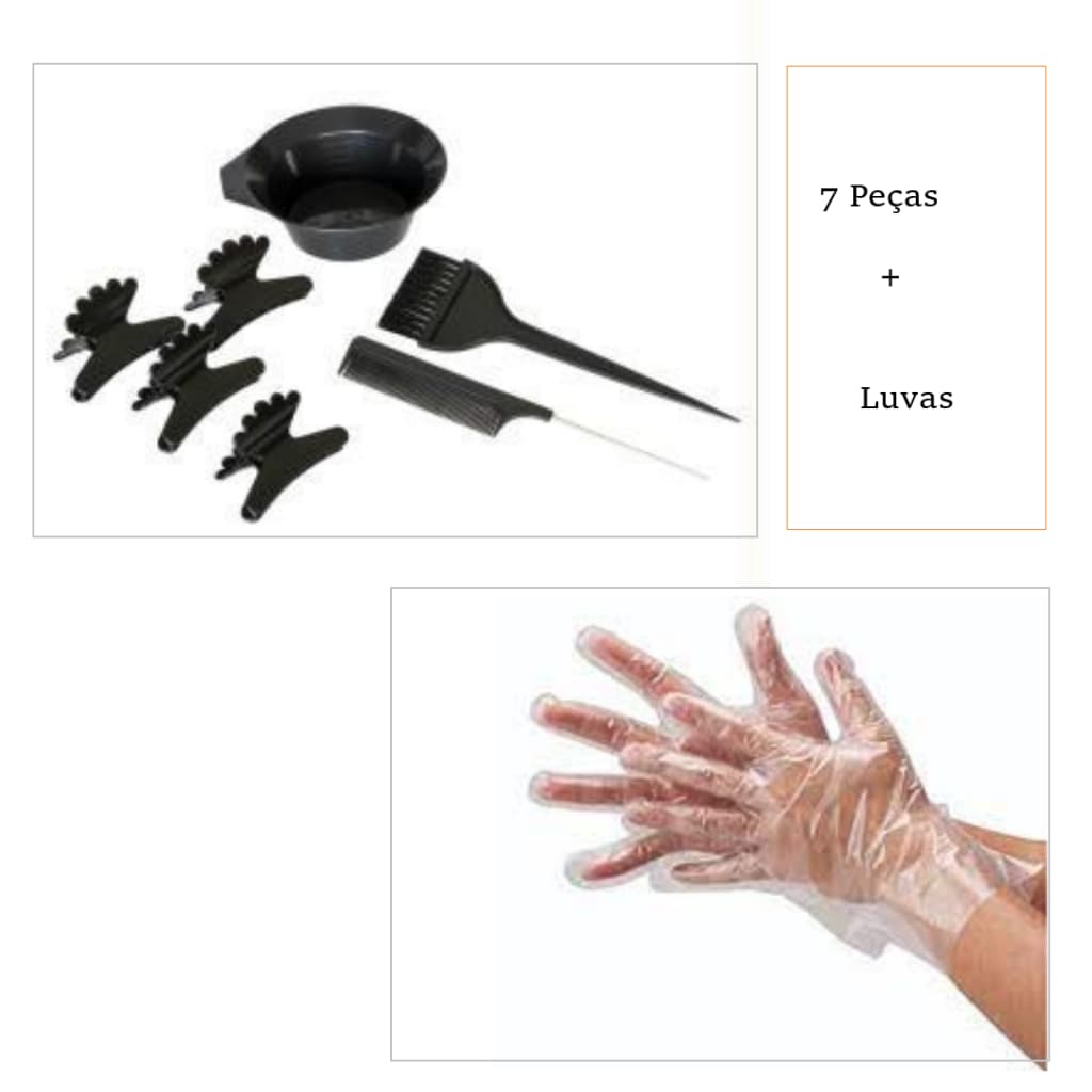 Kit  pintura de cabelo com 1tigela 1pente  1pincel e mais acessórios