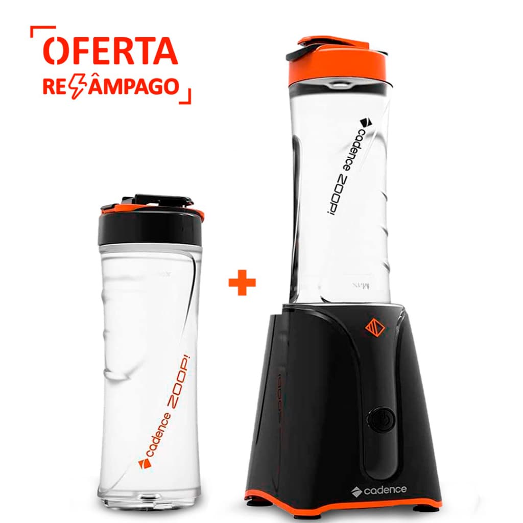 Liquidificador Portátil BLD701 Cadence Blender com 2 Jarras 500ml Academia Whey Shake 600W Potente