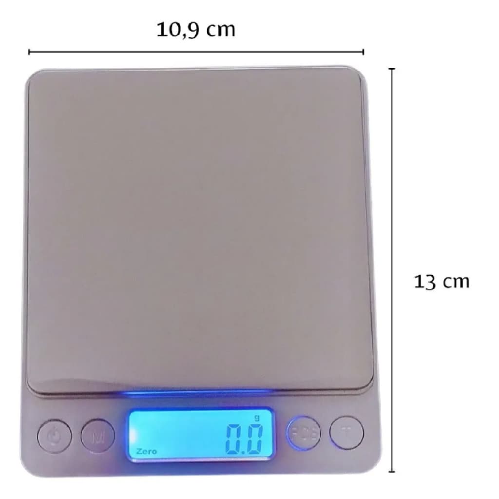 Mini Balança Digital Alta Precisão 0.1g À 2kg Calibrada Com Pilha e Bandeja
