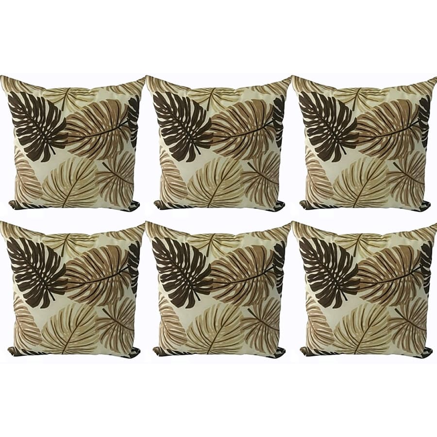 Kit 6 Capas Almofadas 45 X 45 Cm Estampadas Costela De Adão Bege Com Zíper