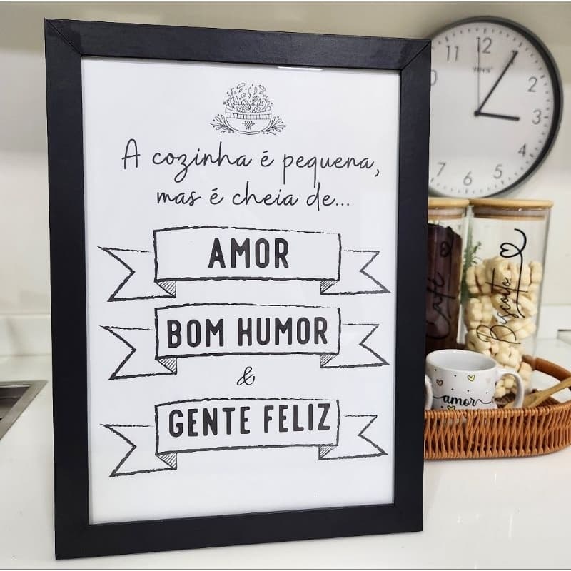 Quadros decorativos moldura com vidro - cantinho do café - cozinha - quadro