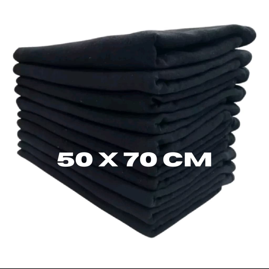 Pano De Prato Bainha Preto Grande 50 x 70  Kit Com 10, 20 e 30 Peças Santa Margarida