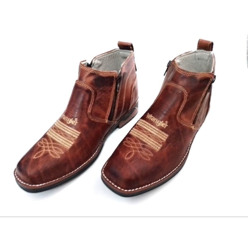 Botina Texana masculina wrangler 100% couro