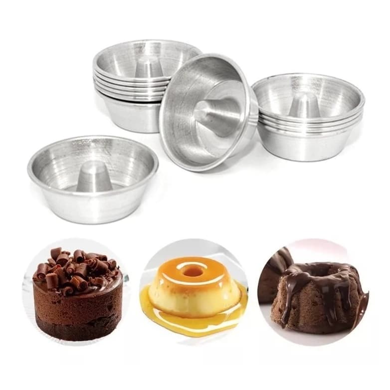 Mini Forma Torta Suiça Mini forma Forminha para Pudim N°3 Com 12 Unidades