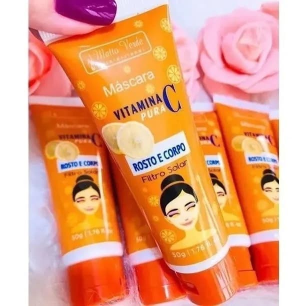 Mascara Facial Vitamina C Pura Com Filtro Solar
