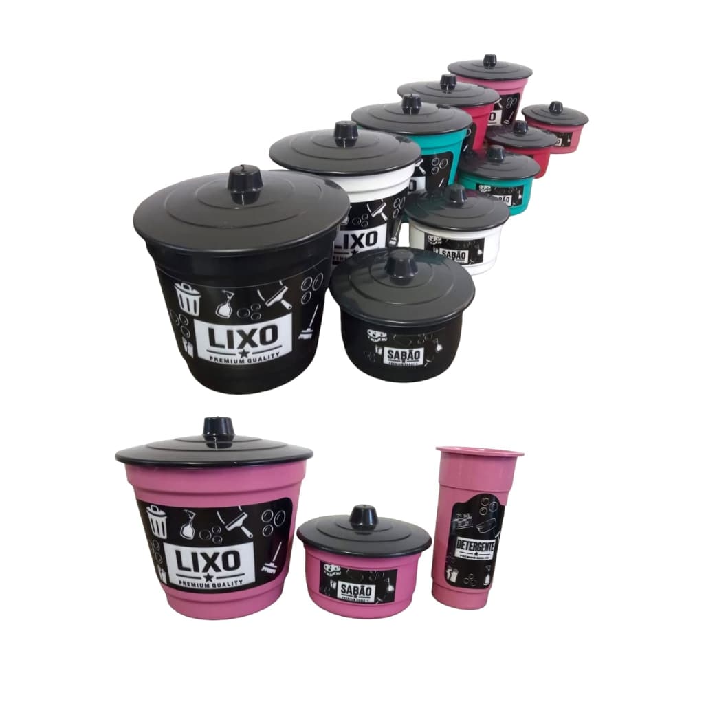 kit pia 3 peças  cozinha porta sabão  esponja /  detergente / lixeira / decoraçao