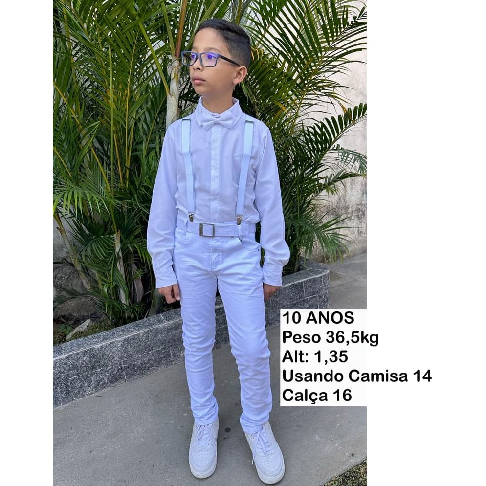 Roupa de Batizado Para Bebê Menino Conjunto com Suspensório