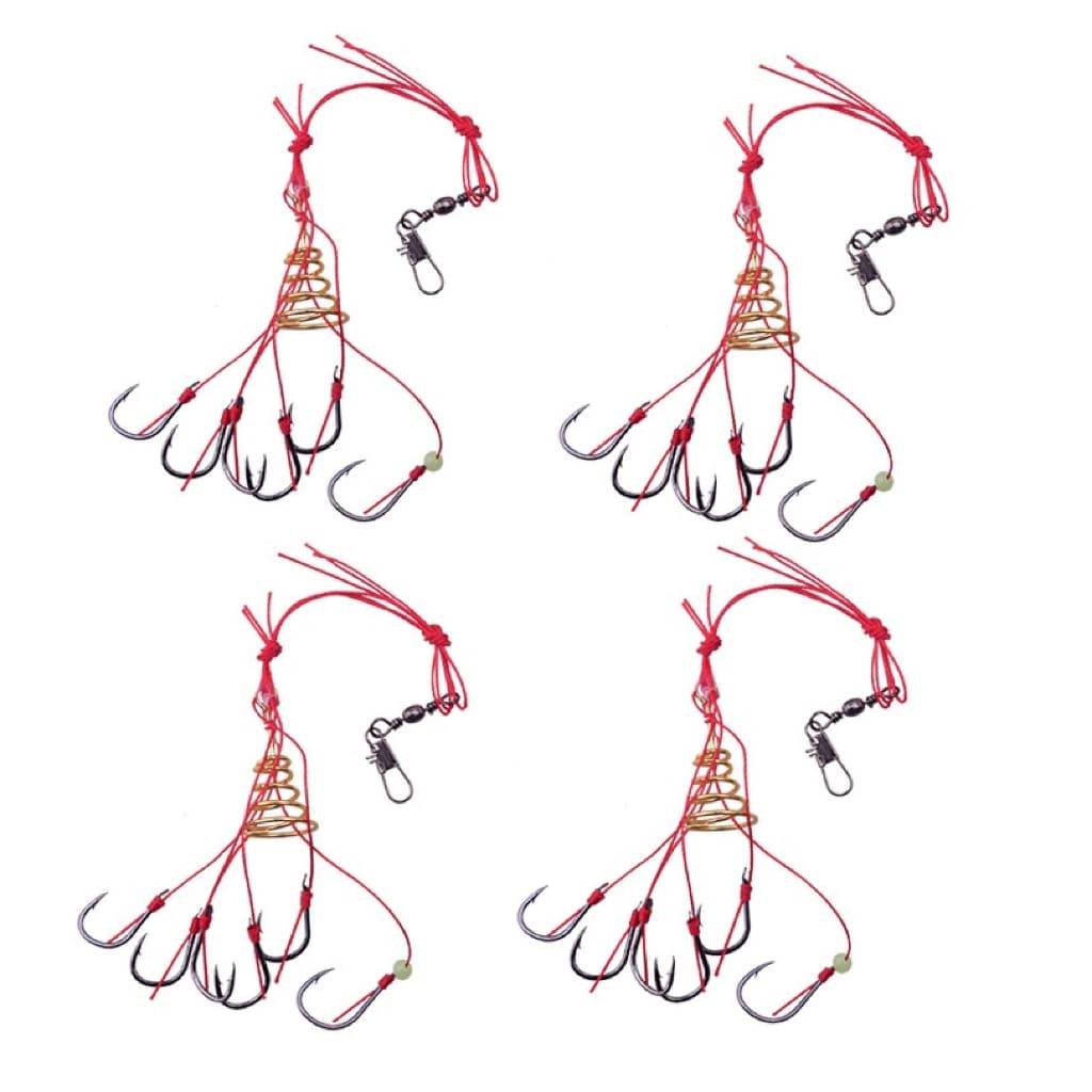 Kit com 04 Chuveirinhos Nº6 com 06 Anzois cada Pesca Anzol Tilápia Curimba Piau Carpa Cabeçuda