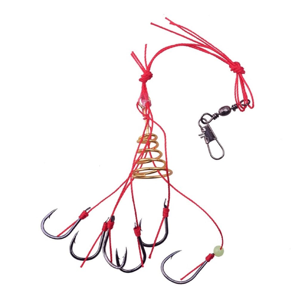 Kit com 08 Chuveirinhos Nº6 com 06 Anzois cada Pesca Anzol Tilápia Curimba Piau Carpa Cabeçuda