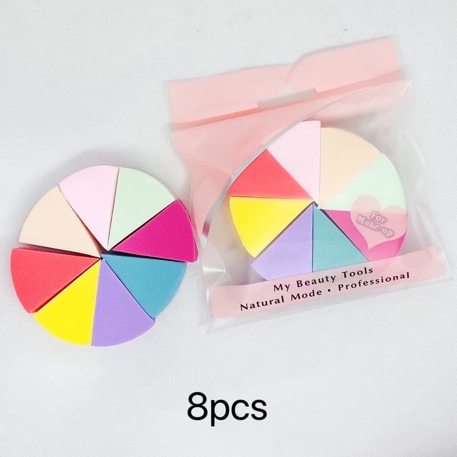 Kit 8 unidade Esponja Para Maquiagem Queijo Triângulo - Esponjas Pizza para Base e Pó