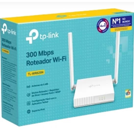 Roteador Wireless TP-Link N 300Mbps Multi-Modo TL-WR829N versao 2.0 WI-FI 2 antenas 5dbi 4 em 1 router acess-point repetidor switch 2portas LAN rj45 bivolt 110v/220v